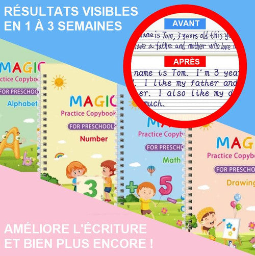 Pack de 4 Cahiers 3D Elite Boost ™ - N°1 en France ! Facilite l'apprentissage et Réutilisable à l'infini