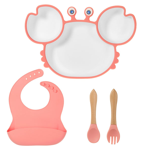 Set Repas Serenity™ pour bébé - Assiette Crabe ventouse anti-chute et anti-casse