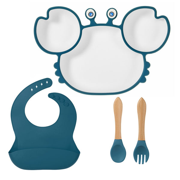 Set Repas Serenity™ pour bébé - Assiette Crabe ventouse anti-chute et anti-casse