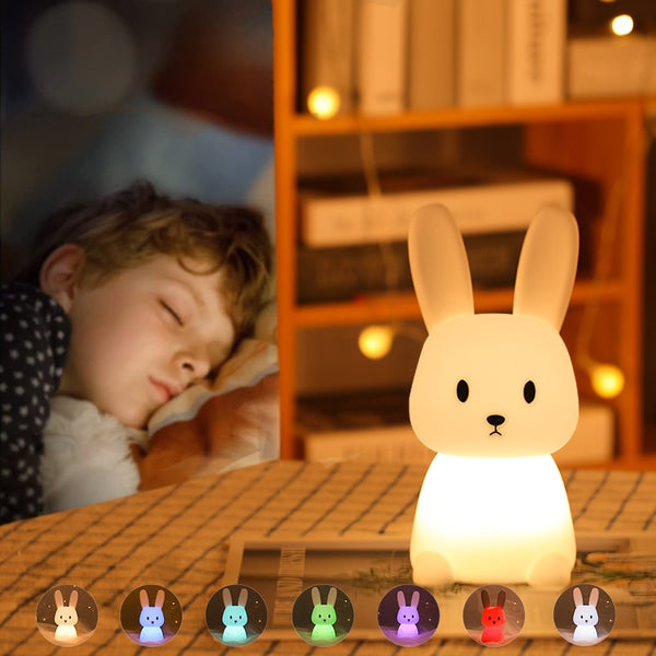 My Big Bunny's Led ™ I Veilleuse lapin pour enfants rechargeable avec capteur tactile